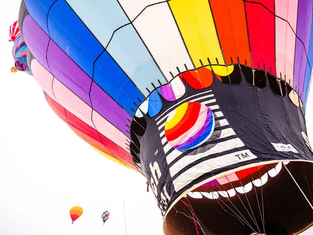 Multitude of hot air balloons ascending skyward in Bristol, preparatory to annual festivity